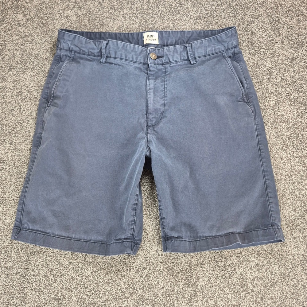 Flint and Tinder 365 Chino Shorts‎ Mens 33 Navy Blue Cotton Stretch Huckberry
